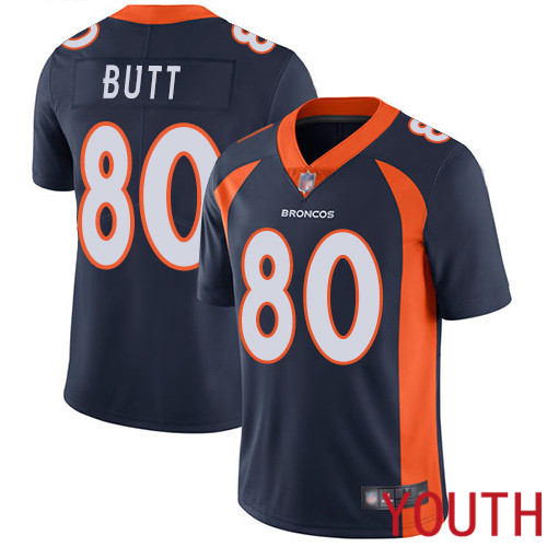 Youth Denver Broncos #80 Jake Butt Navy Blue Alternate Vapor Untouchable Limited Player Football NFL Jersey->youth nfl jersey->Youth Jersey